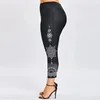 Damskie legginsy modowe mejr kwiat nadrukowane szwane spodnie sportowe spodni nogawki femme pantalon nalewaj