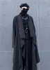 Мужские траншеи пальто длинное покрытие ветрящиков Черная стройная длина колена с японской красивой модой 230825