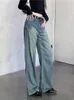 Jeans Femme Deeptown Y2K Vintage Baggy Femme Fée Grunge Mode Coréenne Denim Pantalon Surdimensionné Harajuku Rétro 90s Pantalon Large 230825