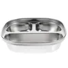 Bowls Compartment Plate Stainless Steel Lunch Baby Tray Dishes Divided 304 Plates Kids