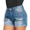 Women's Jeans Womens Denim Shorts For Summer Button Up Jean Slim Short Torn Wide-Legged Pants 2023