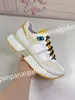 Nuevo diseñador zapatilla de deporte entrenador zapatos para correr piel de becerro cuero blanco azul superposiciones de letras plataforma zapatillas de deporte bajas para hombre zapatos de mujer tamaño 35-45 fd230501