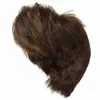 Синтетические парики Gnimegil Short Male's Synthetic Hair Wig для мужчин Прямо естественный коричневый парик Косплей Партия Хэллоуин ежедневно использование X0826