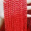 Beads Natural Material Sea Bamboo Dyed Drop-shaped Beads4x8mm Artificial Red Coral For DIY Necklace Bracelet Earring Accessories