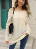 Women's Sweaters Office Ladies Sweater Slash Neck Long Sleeve Pullovers and Sweaters For Women Autumn Winter Knitted Tops T230826