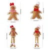 Christmas Decorations 1 Pair Christmas Fuzzy Gingerbread Man Doll Xmas Tree Pendants Year Kids Gift Hanging Ornaments Navidad Home Decorations 230825