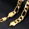 Chain 18K Pure Gold Fine Figaro Chain Necklace Bracelet Drop Set Adhesive Delivery Jewelry Necklace Pendant Dhqbl