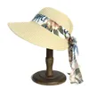 Chapeaux à large bord seau soleil chapeau de paille ruban plage dames été extérieur respirant pliable 230825