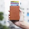 Card Holders Men's Leather Slim Money Clip Front Pocket Wallet Thin Holder Business Cardpackage