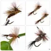 Esche esche Vampfly Red Humpy Trout Flies Paracadute Irrestibile Mosca secca legata con gancio spinato color bronzo Steelhead Esca per pesca con esca 230825