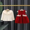 Kläder set höst baby flickor kläder kläder småbarn prinsessan tshirt klänning 2 st för första födelsedagsuppsättningen 230825