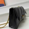 Crossbody väska och kedja axelväska för kvinnor handväska olja vaxad kohud handväska bokstäver logotypdesigner koppling väskor mode clamshell lady plånbok