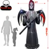 Autres fournitures de fête d'événement OurWarm Halloween 8ft Long Radar Grim Reaper Gonflable Décorations extérieures Horreur Prop avec lumière LED pour décor de jardin extérieur 230825