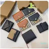 Classic Wallet Holding Head Layer cowhide plaid wallet Triple fold designer credit card holder wallet with box card bag