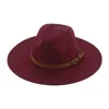 Szerokie brzegowe czapki wiadro dla kobiet 95 cm pasek biały khaki fedora dla kobiet w kapeluszu kobiet dekorat formalny zima sombreros de mu 230825