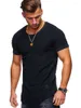 Homens camisetas Homens Plissado Patch Detalhe Roupas Camisa de Combate Primavera Manga Longa Pulôveres Moda Slim Básico Tops Tees