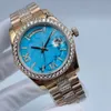 Montre automatique de mode classique de créateur de luxeAu milieu incrusté de diamants de taille 36 mm, verre saphir, un cadeau de Noël préféré des femmes Transport gratuit