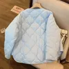 Jaquetas femininas outono inverno casaco para mulheres super moda bolsos manga longa o pescoço fino acolchoado jaqueta solta roupas casuais 230826