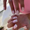 Kunstnagels 24 stuks korte vierkante Franse witte rand kunstnagels ballerina gradiënt oranje rode nep-nials volledige dekking afneembare nageltips x0826