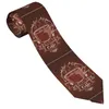 Bow Ties Casual Arrowhead Skinny Coffee Wood Texture Slips Slim Tie för män Man Accessories Simplicity Party Formal