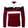 Mens Polos Men Polo Shirt Long Sleeve Contrast Color Clothing Four Seasons Streetwear Casual Fashion Tops 230825