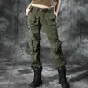 Mulheres Baggy Cargo Calças Plus Size Macacão de Dança Calças Tamanho Grande Feminino Militar Exército Verde Camuflagem Calças Calças Esporte Ao Ar Livre Bottoms