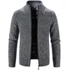 Pulls pour hommes Cardigan Veste Automne / Hiver Pull Polaire Épais Chaud Tricot Tendance Patchwork Zipper Manteau Casual Menswear Male Sweatercoat