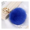 500 pièces porte-clés boule de fourrure de lapin 8Cm doux joli porte-clés en métal doré Pom Poms en peluche porte-clés voiture porte-clés sac anneaux cadeau livraison directe Hom