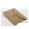 Wholesale 400pcs/Lot Brown Kraft Paper A5/A4 Document Holder File Bage Gocket Bage With With String Lock Office Supply Drop Del