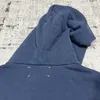 Heren Hoodies Sweatshirts Vintage Gewassen Blauw 3D Bloemenprint MM6 Maison Hoodie Met Capuchon Heren Dames Kwaliteit Hip Hop Oversize Gescheurde Truien Binnentag 230825