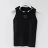 Frauen T-Shirt Sommer kurzärmelig hochwertiger Perlensticker Buchstaben Baumwoll Top Designer ärmelloses T-Shirt