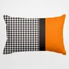 Cushion Decorative Pillow 30x50cm Warm Air Yellow Orange Line Plaid Cushion Pillowcase Sofa Car Decoration Home Case 230825