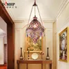 Pendant Lamps Mediterranean Style Decoration Handmade Turkish Light Glass Shades Mosaic Lamp For Bar Coffee Shop E14