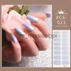 Faux ongles 1pc Nail Art Autocollant Laser Brillant Paillettes Polonais Wraps Double Bandes Adhésives De Mode Autocollants De Mode Manucure Décor x0826