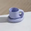 Fincan tabakları sanat çift kahve fincanı espresso porselen yeniden kullanılabilir sevimli çay lüks portatif xicaras fofas e diferentes set