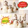 Juldekorationer 6/1 st 60/50/26 cm Big Size Christmas Dolls Decoration Kort plysch Printe Santa Claus Snowman Doll för julgranprydnader 230825