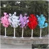 Guirnaldas de flores decorativas Decoración de boda 5 pies de altura 10 piezas / lote Slik Árbol de flor de cerezo artificial Columna romana Camino conduce Fo Dhday