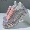 أحذية Diamond Dress Shoes Ribetrini Sneakers Glitter Lace Up Stup منصة مكتنزة الكعب الأوتاد غير الرسمي مصمم العلامة التجارية T230826 982