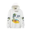 2023 Rhude Felpe con cappuccio da uomo Designer maglione Moda cotone allentato a maniche lunghe Abbigliamento High Street con pullover stampato Clothes3cjc