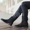 Tasarımcı Elbise Ayakkabı İngiliz Retro Erkekler Sıradan Deri Botlar Boyalı Chelsea Bot Motosiklet Botları Platform İş Botları