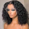 Frete grátis para novos itens de moda em estoque Uma curta Wig Wig Deep Wave Human Hair Wigs Water Frontal Kinky Curly Lace Front Transparent