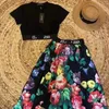 2023SS Designer Women's Dress Summer Beach Tvådelklänning för kvinnor Lång kjol Luxury med tryckta kvinnor Vest Loose Midjekläder
