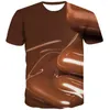 T-shirts pour hommes T-shirts drôles de chocolat T-shirts de nourriture gâteau d'impression 3D Streetwear hommes femmes mode chemise à manches courtes surdimensionnée enfants t-shirts hauts vêtements