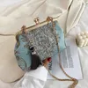 Akşam çantaları zincir kadın omuz crossbody messenger çanta kadın çanta sonbahar vintage moda çiçek çanta öpücük kilit kabuk çantaları çanta 230825