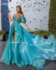 Urban Sexy Dresses LORIE Ocean Blue Evening Pleated Off Shoulder Beadings Side Slit Ruched Prom Dress Africa Arabia Celebrity Party Gowns 230825
