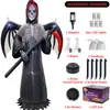 Autres fournitures de fête d'événement OurWarm Halloween 8ft Long Radar Grim Reaper Gonflable Décorations extérieures Horreur Prop avec lumière LED pour décor de jardin extérieur 230825