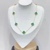 Bijoux de créateur Collier réversible Shamrock doré Chaîne de clavicule pour femme