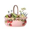 Planters Pots Ceramic Flower Pot Cute Strawberry Succulent Plant Vase Green Plants Planter for Indoor Home Desktop Decoration 230825