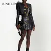 Skirts JUNE LIPS 2023 Summer Street Trendsetter PU Leather Bag Buttock Skirt Fashion Metal Zipper Small Crowd Design Wholesal 230826
