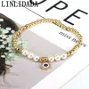 Bangle 5st Fashion Jewellery CZ Eye Armband Handgjorda metallpärla Shell Pearl Charm Justerbart armband för kvinnors flickor